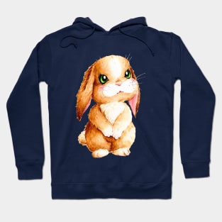 Kawaii Brown Bunny with Beautiful Shiny and Curious Eyes Hoodie